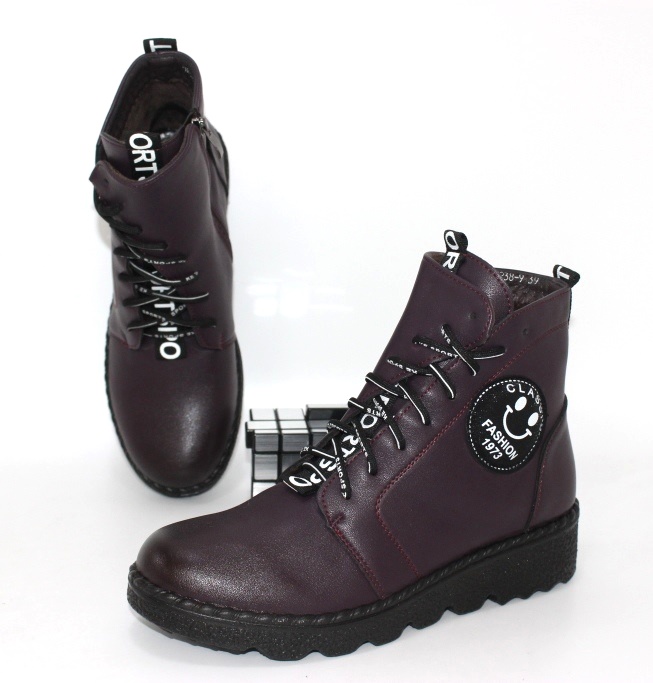 

Ботинки женские Trendy 39 25.0см бордовый