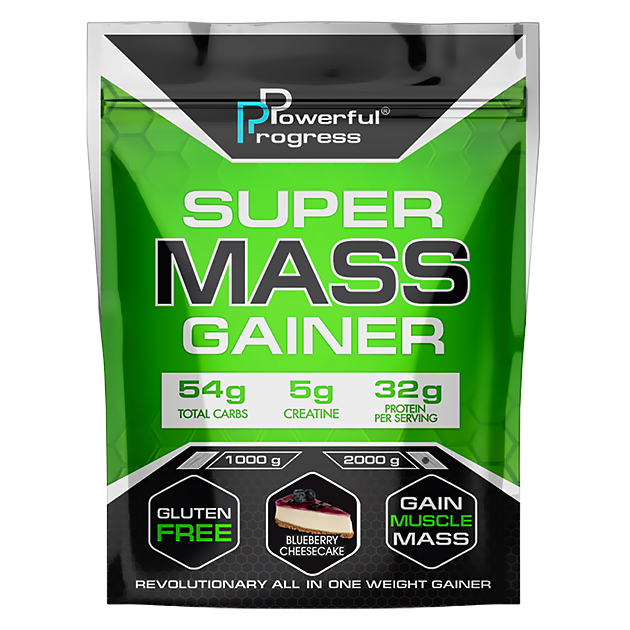 

Гейнер Powerful Progress Super Mass Gainer 2 кг Черничный чизкейк