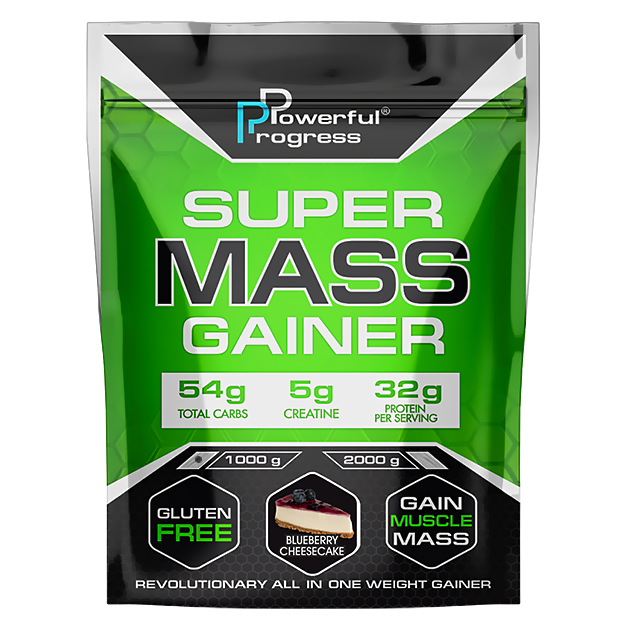 

Гейнер Powerful Progress Super Mass Gainer 1 кг Черничный чизкейк