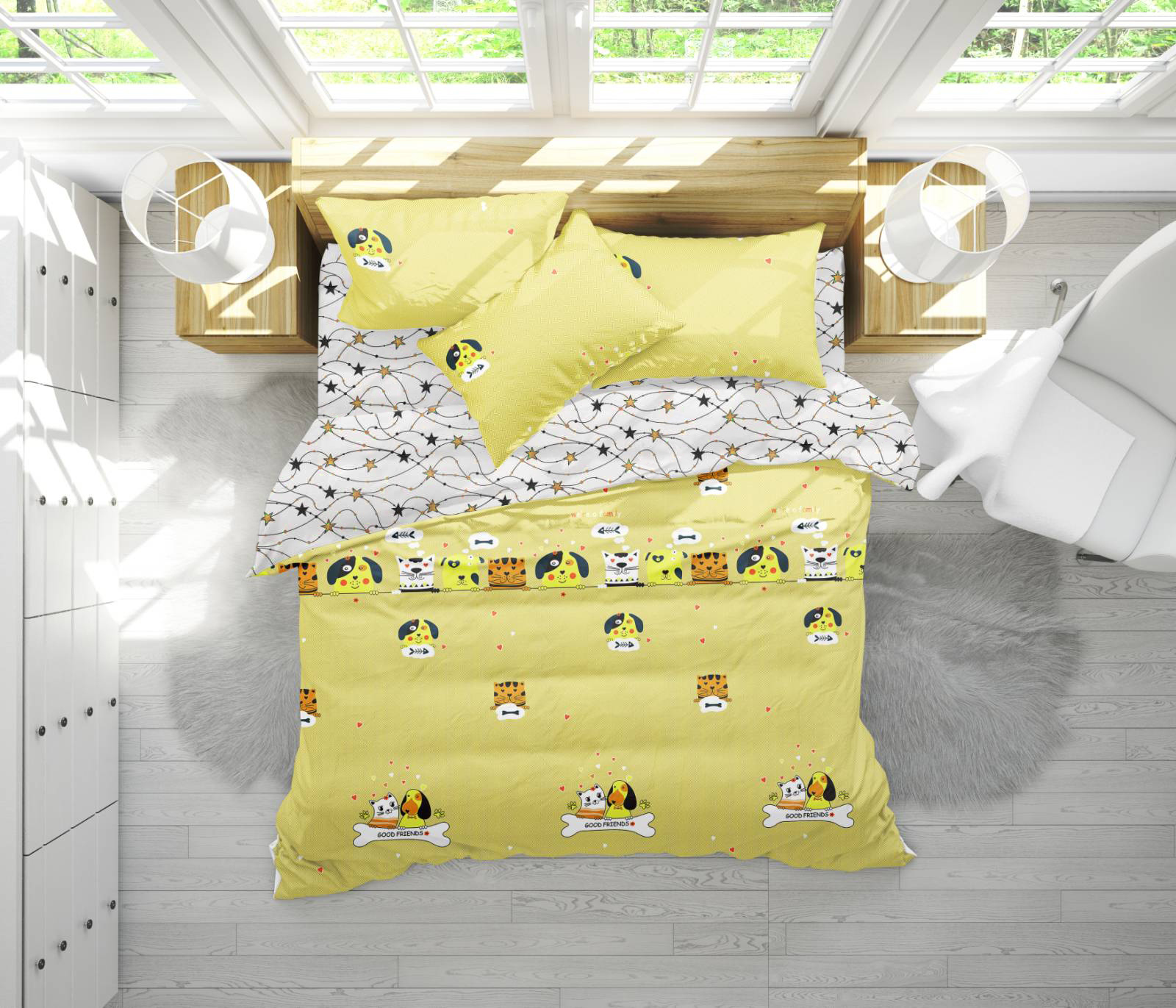 

Пододеяльник MirSon Бязь 17-0517 Cat-dog 110 x 140 см