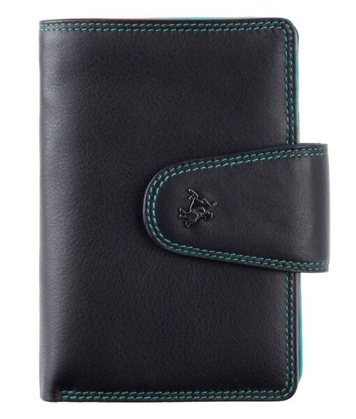 

Кожаный женский кошелек Visconti SP31 Poppy c RFID (Black Multi)