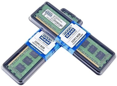 

Оперативная память GOODRAM 8Gb DDR3 1333MHz Retail (GR1333D364L9/8G)