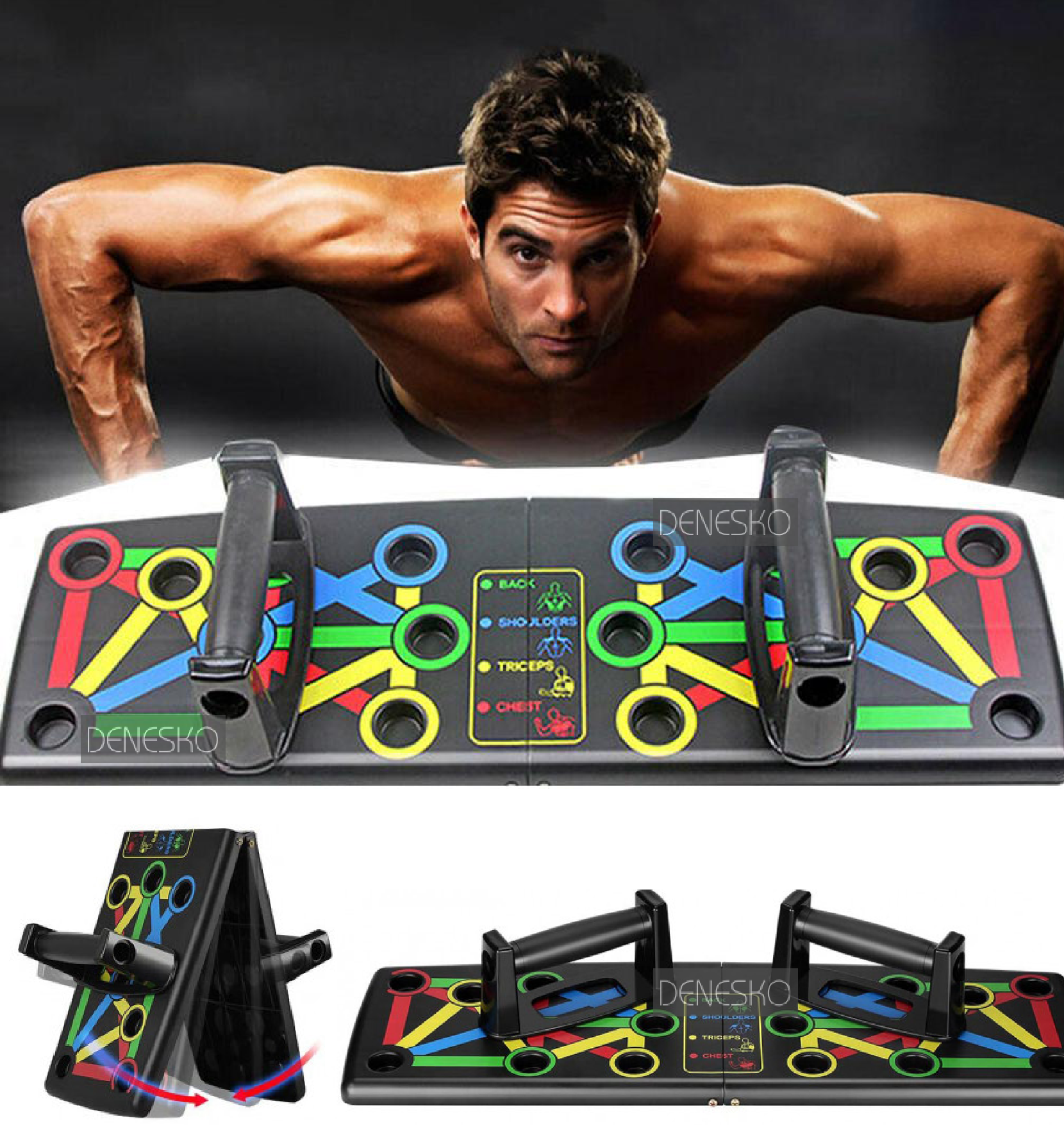 

Компактная складная платформа доска для отжиманий 14 в 1 NAZIM