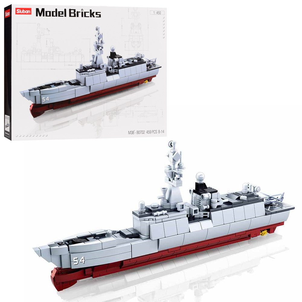 

Конструктор SLUBAN M38-B0702 военный корабль,1:450, 33см, вертолет,459дет, в кор, 42,5-33-7см