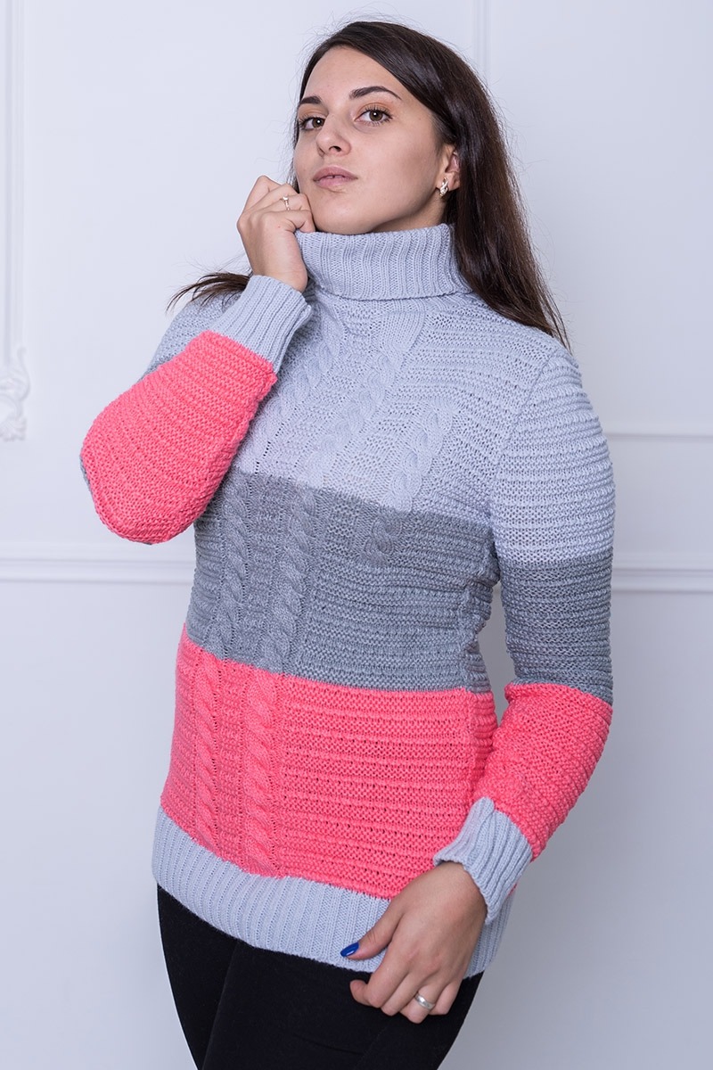 

Fashions • Свитер с воротником Нора Fashions - серый (516-аш, Fashions • Свитер с воротником Нора Fashions 46-54 серый (516-аш)