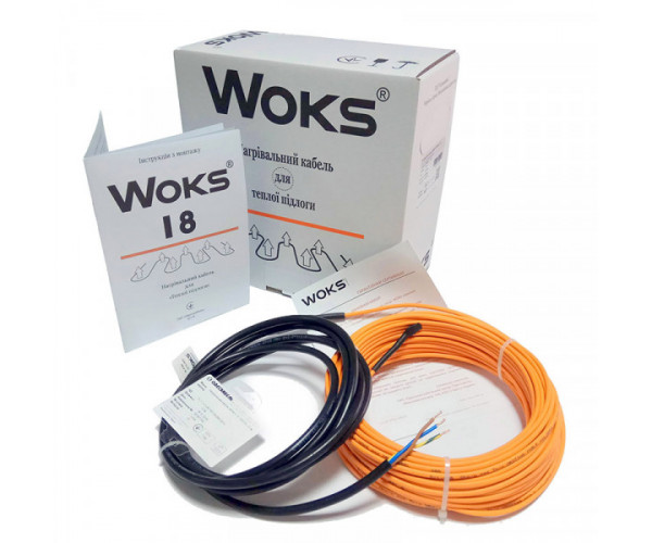 

Греющий кабель Woks 18 72 м теплый пол Woks
