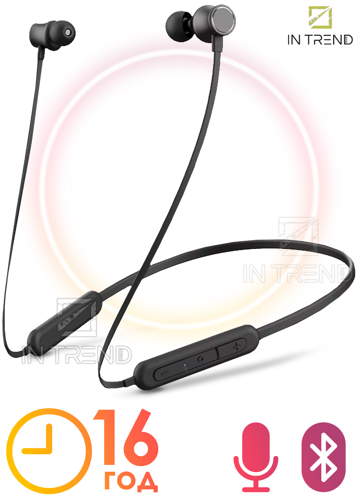 

Беспроводные наушники вакуумные Sports Wireless Headset ES29 Черные спортивные Bluetooth магнитная гарнитура на шею до 16 ч работы