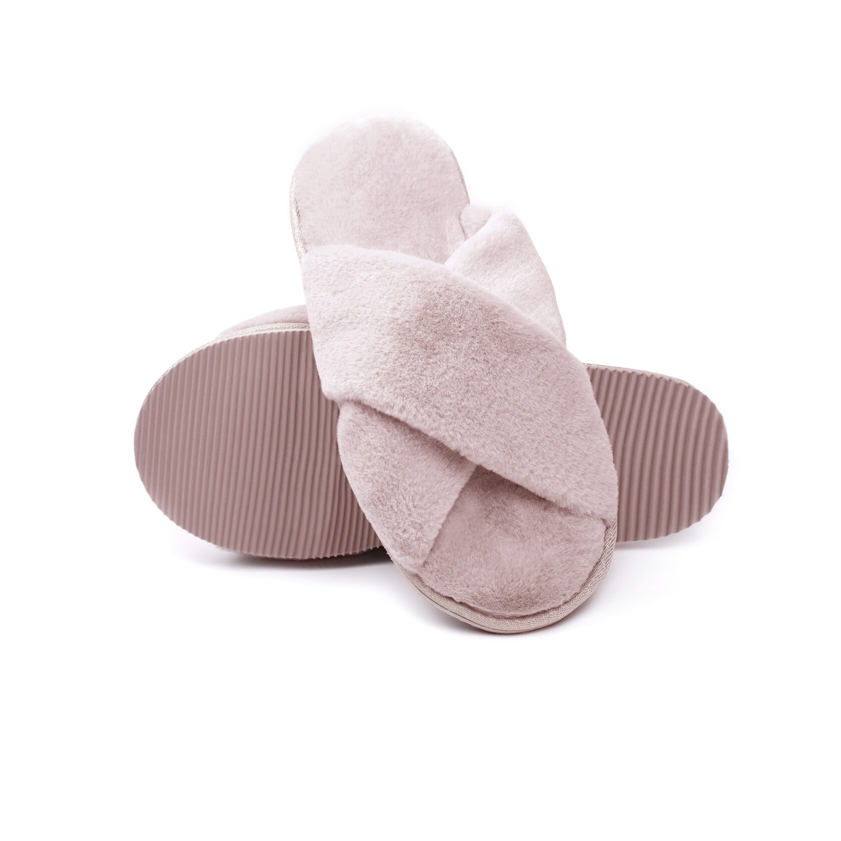 

Капці домашні жіночі HS-LUX хутрянi перехрест рожевi TWINS 4674 38-39 Рожевий