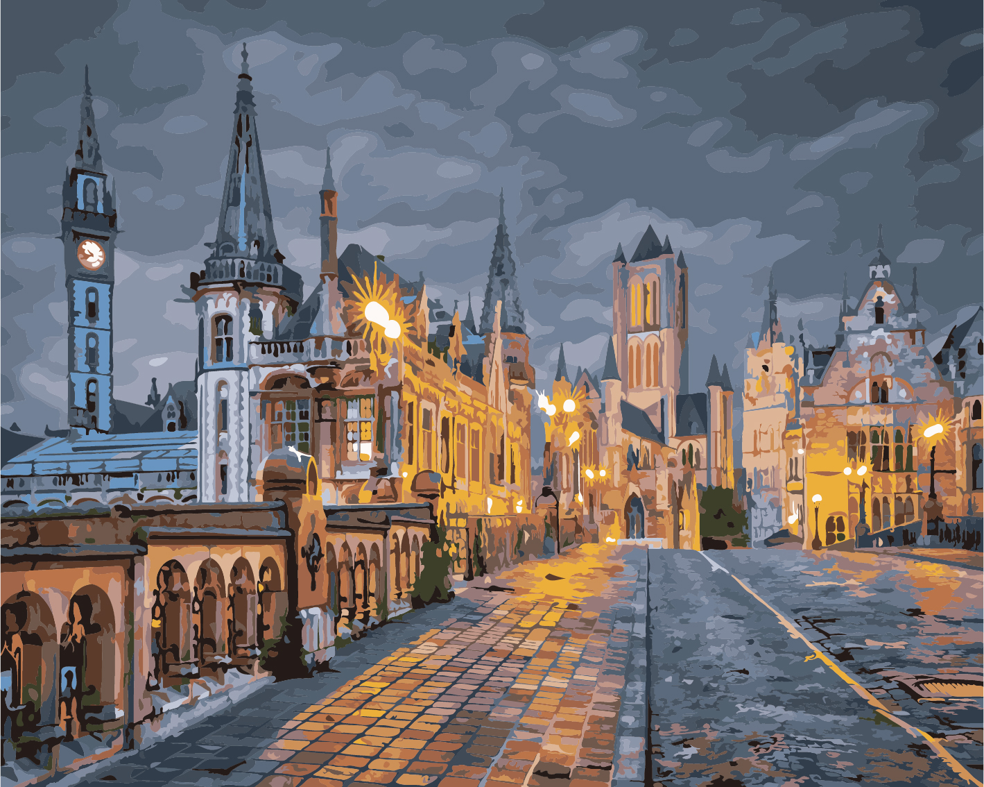 

Картина по номерам ArtStory Вечер в Бельгии 40*50 см (в коробке) арт.AS0857
