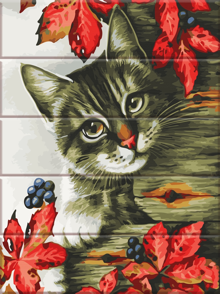 

Картина по номерам ArtStory Кот 40*30 см на дереве (в коробке) арт.ASW148