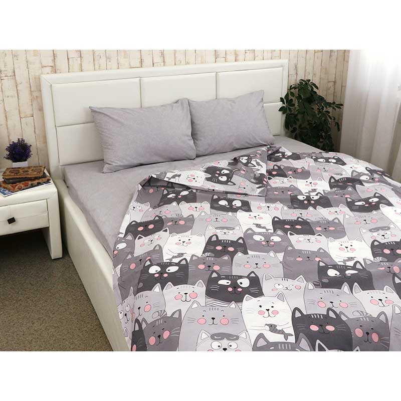

Комплект постельного белья Руно полуторный бязь арт.1.114Б_Grey Cat