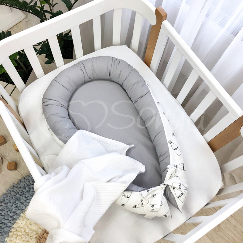 

Кокон для новорожденных Маленькая Соня Baby Desing Premium молоко 65*90 см поплин детский арт.5019299