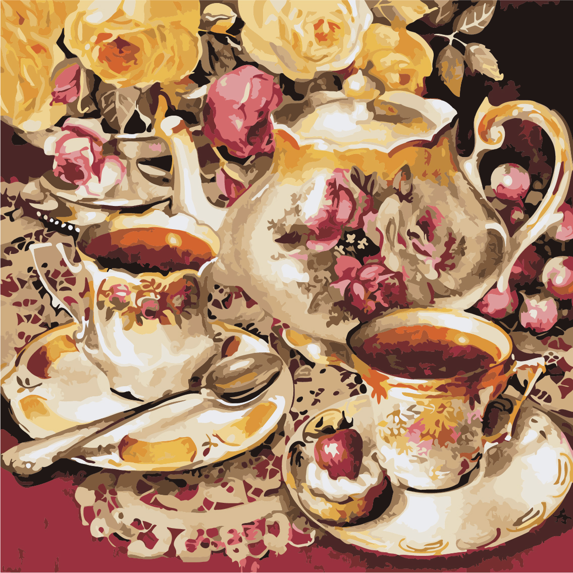 

Картина по номерам ArtStory Чаепитие 40*40 см (без коробки) арт.AS0952