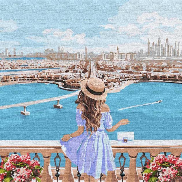 

Картина по номерам Идейка Любуясь видами 40*40 см (в коробке) арт.KH4768