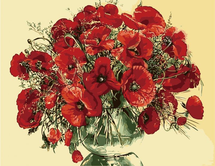 

Картина по номерам Идейка Красные маки 40*50 см (в коробке) арт.KH1076