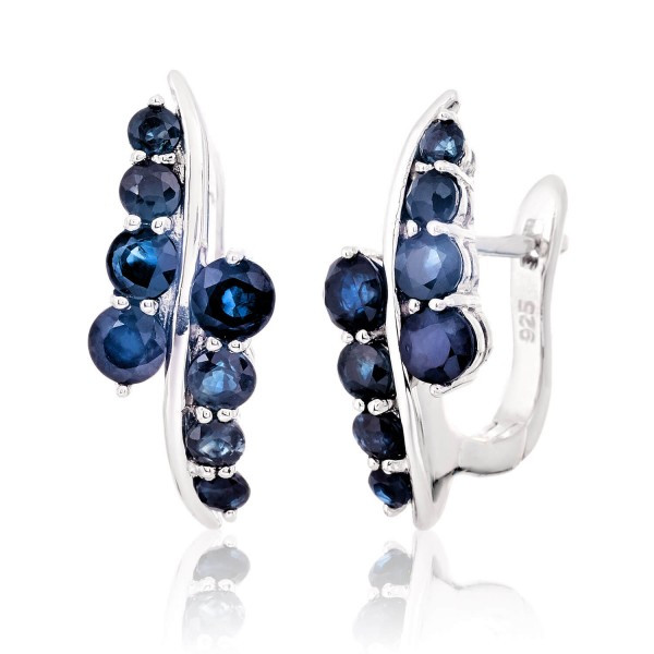 

Серебряные серьги Silver925 с сапфиром 6,13 гр