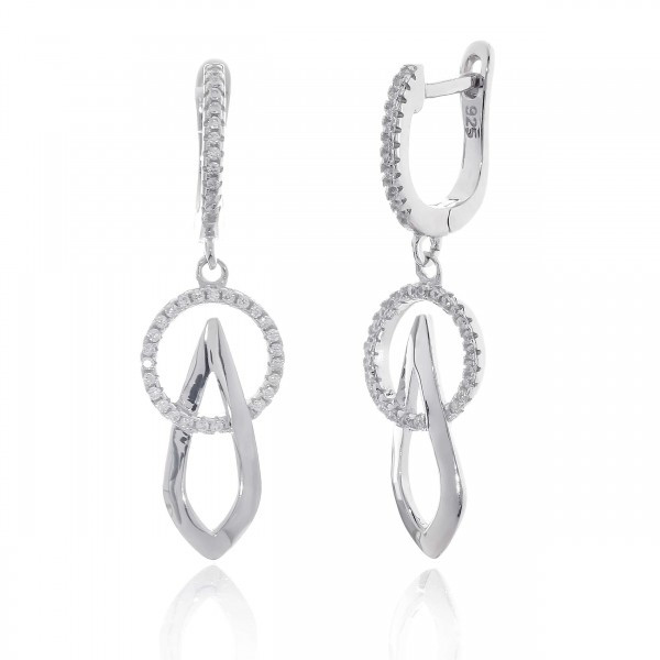 

Серебряные серьги Silver925 с цирконием 4.64 гр