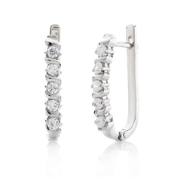 

Серебряные серьги Silver925 с фианитом 4,19 гр