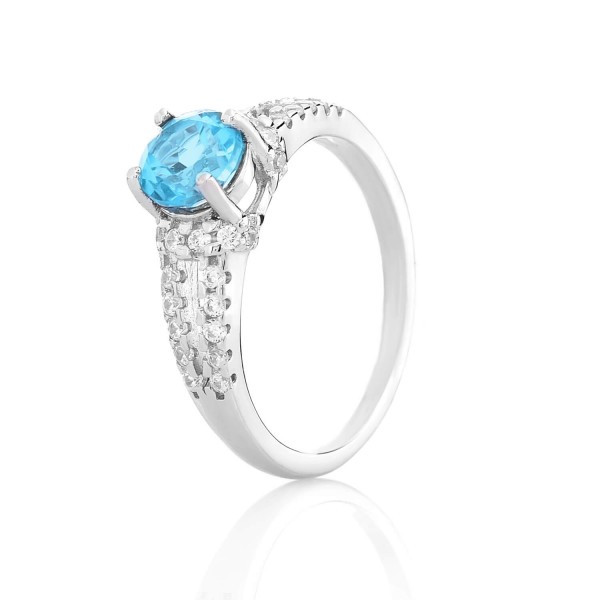 

Серебряное кольцо Silver925 с топазом Swiss blue