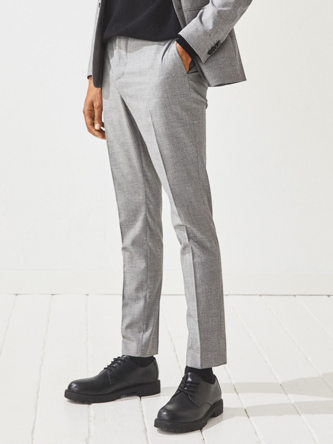 

Брюки H&M 97161907  Серые, Брюки H&M 97161907 52L Серые
