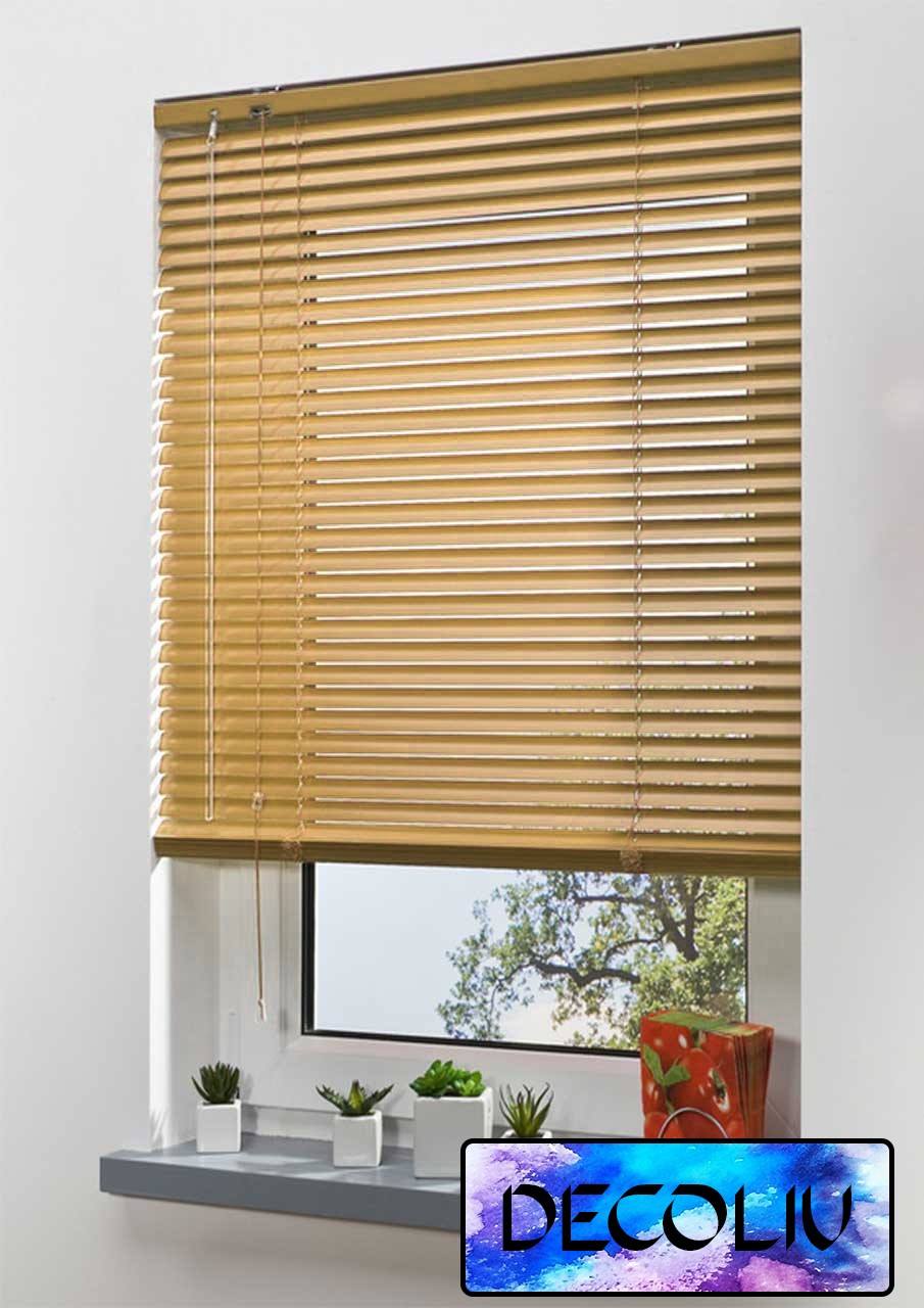 

Жалюзи DECOLIV Горизонтальные алюминиевые коричневые под дерево код 772093 190*170см