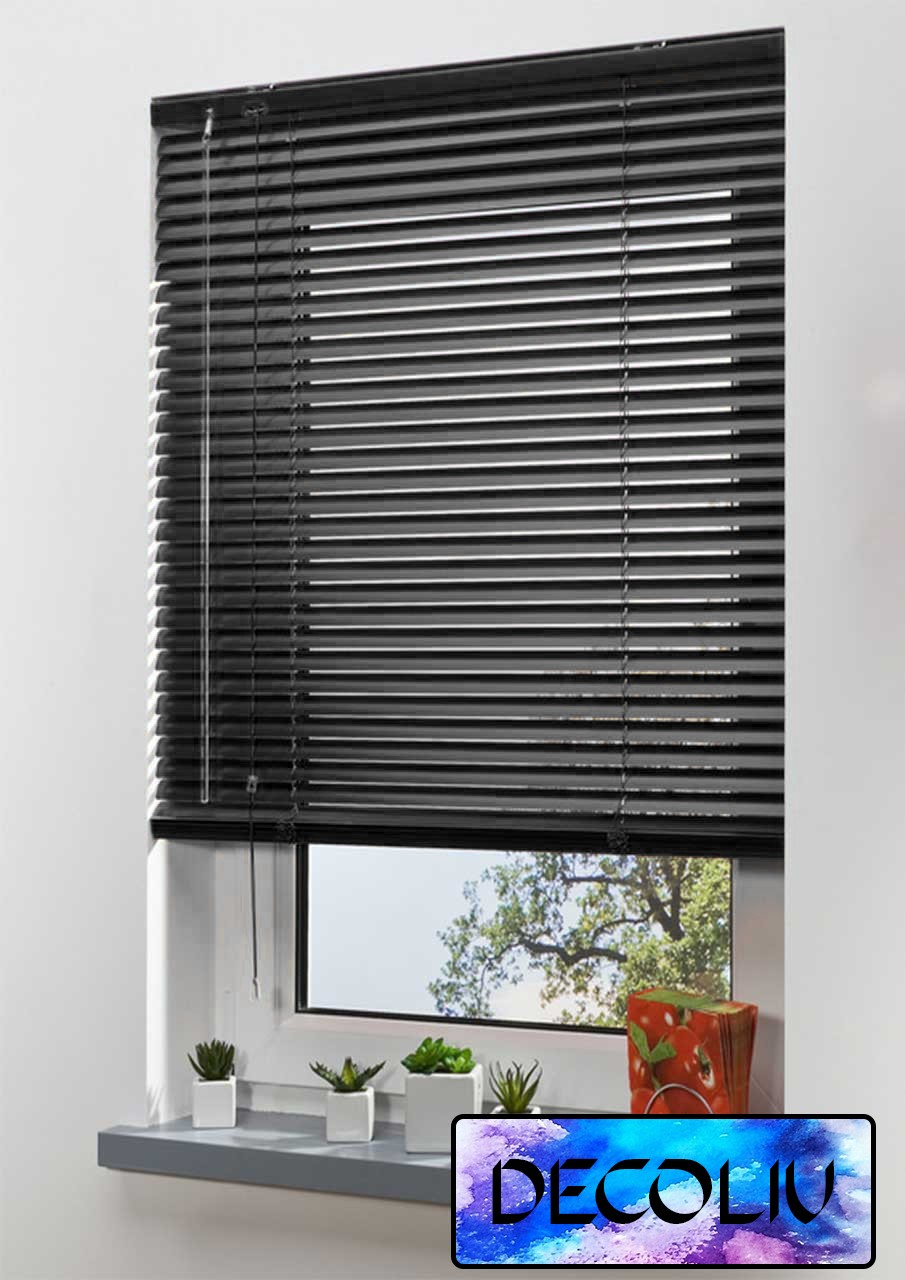 

Жалюзи DECOLIV Горизонтальные алюминиевые черные код 424 150*150см