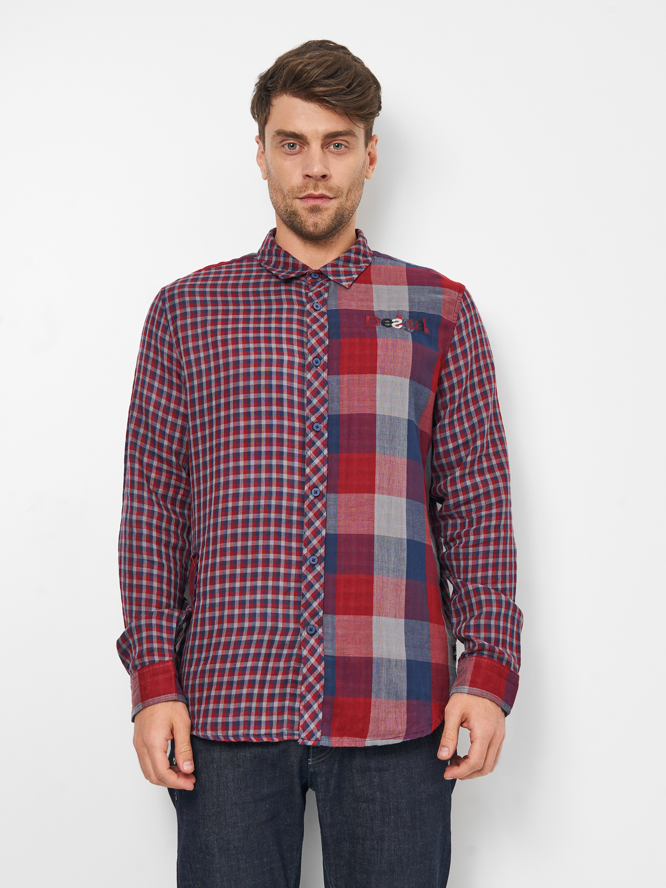 

Рубашка Desigual 18WMCWXI-3006 XL Синяя с бордовым