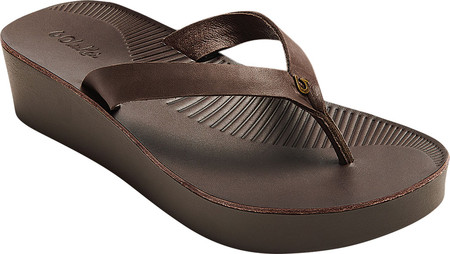 

Женские вьетнамки, сланцы OluKai Ao Loa Flip Flop Dark Java/Dark Java Full Grain Leather 39