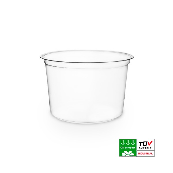 

Контейнер круглый из крахмала Vegware 480мл прозрачный 50 шт. CF-DC-16