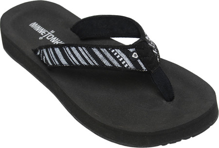 

Женские вьетнамки, сланцы Minnetonka Hedy Flip-Flop Black Stripe Fabric 37