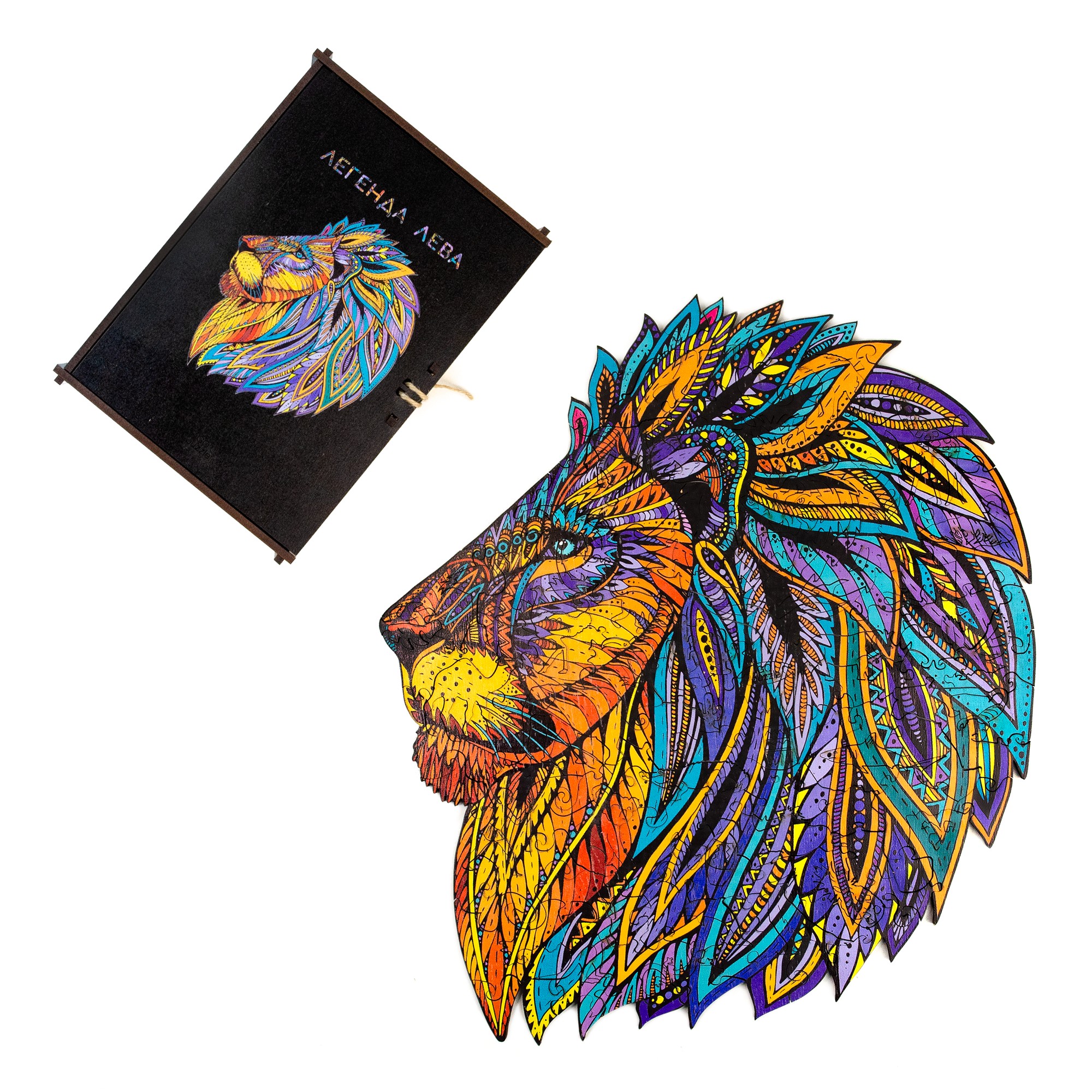 

Деревянный Пазл GO-puzzle "Легенда Льва" 42х36см в подарочной коробке 007