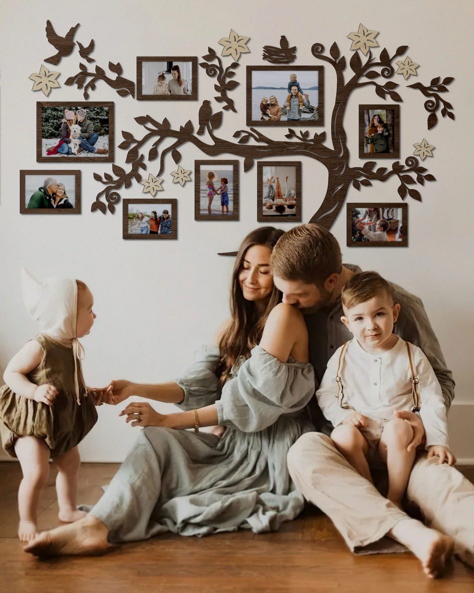 

Семейное дерево для фотографий 9 рамок LikeWood Family Tree XL 200 × 111 см Темный орех