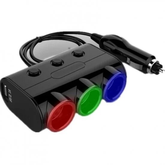 

Автомобильное Зарядное устройство Olesson MOD-1523 3 in 1 120W Triple Direct LED Socket