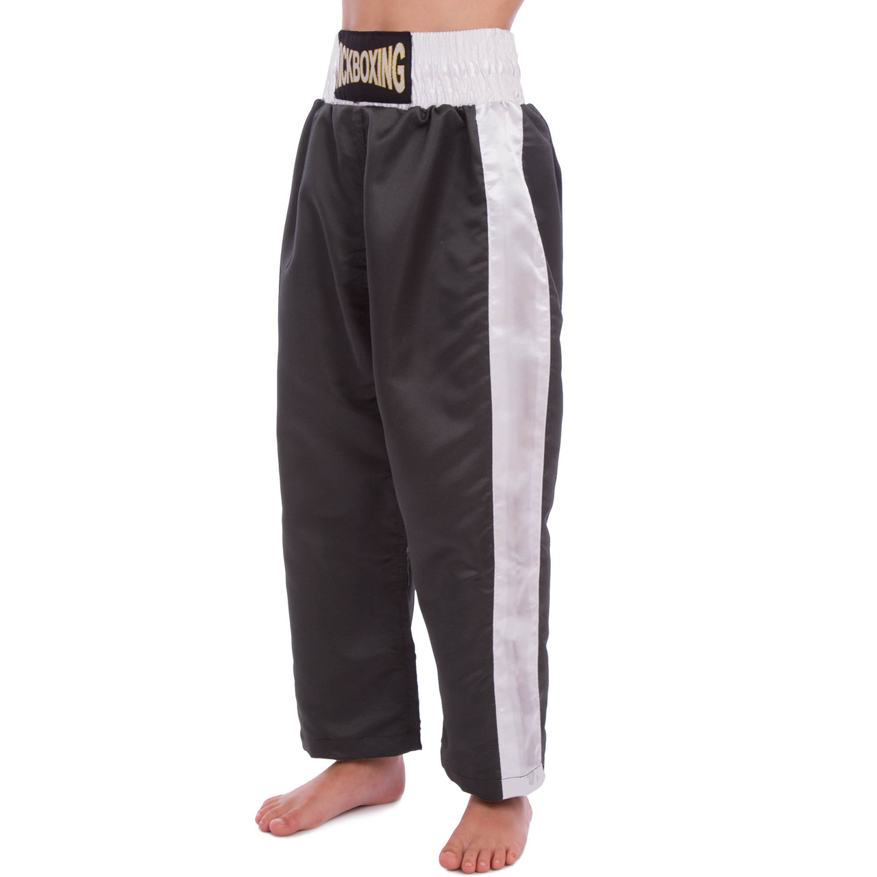 

Штаны для кикбоксинга детские Matsa Heroe 6731 размер M 128-134 см 9 лет Black-White