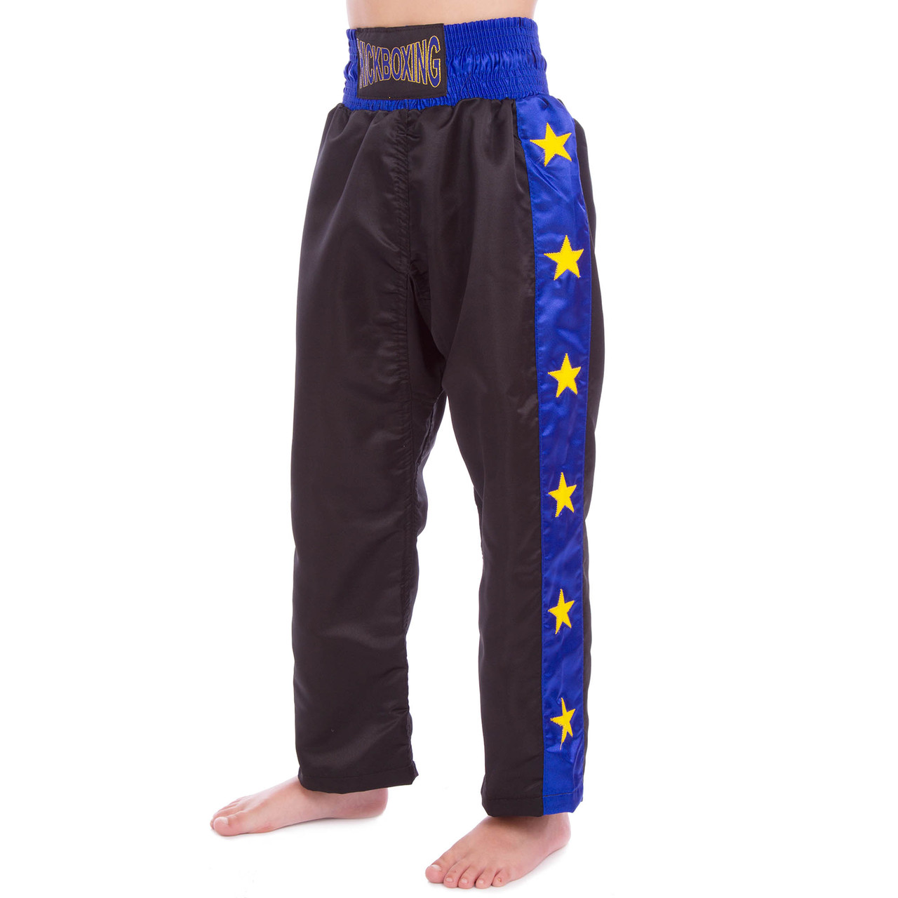 

Штаны для кикбоксинга детские Matsa Heroe 6734 размер 4XL 152-156 см 14 лет Black-Blue