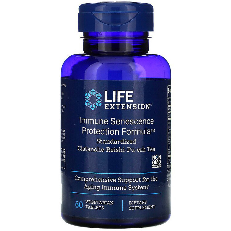 

Комплекс против старения Life Extension "Immune Senescence Protection Formula" с грибами рейши (60 вегетарианских таблеток)