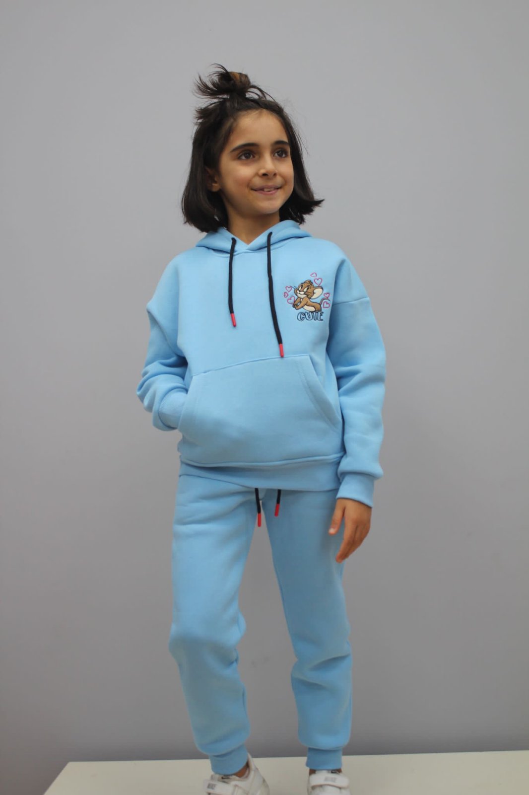 

Трикотажный костюм-двойка для девочек , Артикул: T742-голубой ,6-10 лет. (10 лет 140 СМ)