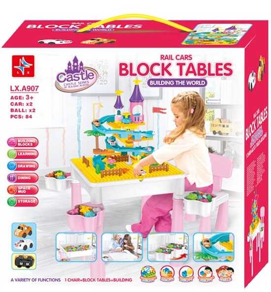 

Игровой столик LX.A 907 84 детали, 2 машинки