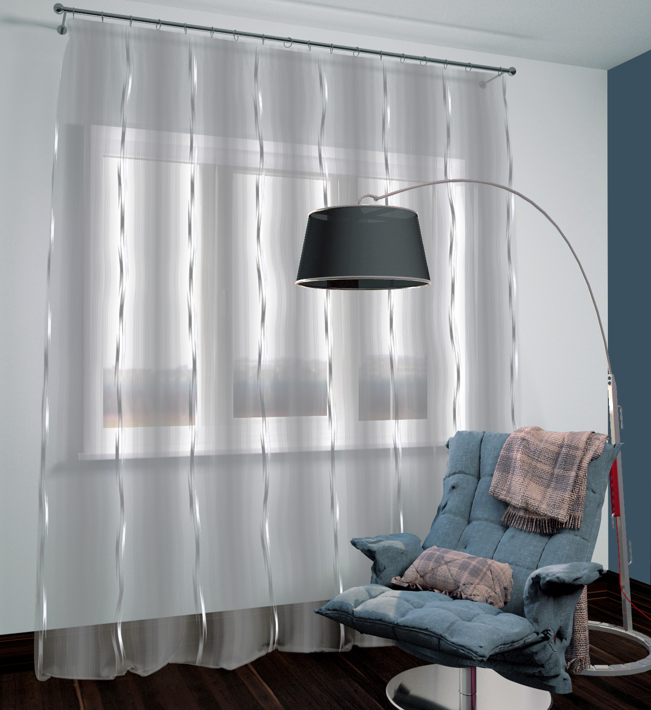 

Тюль Ярема Органза 63012 500 x 270 см Светло-серый