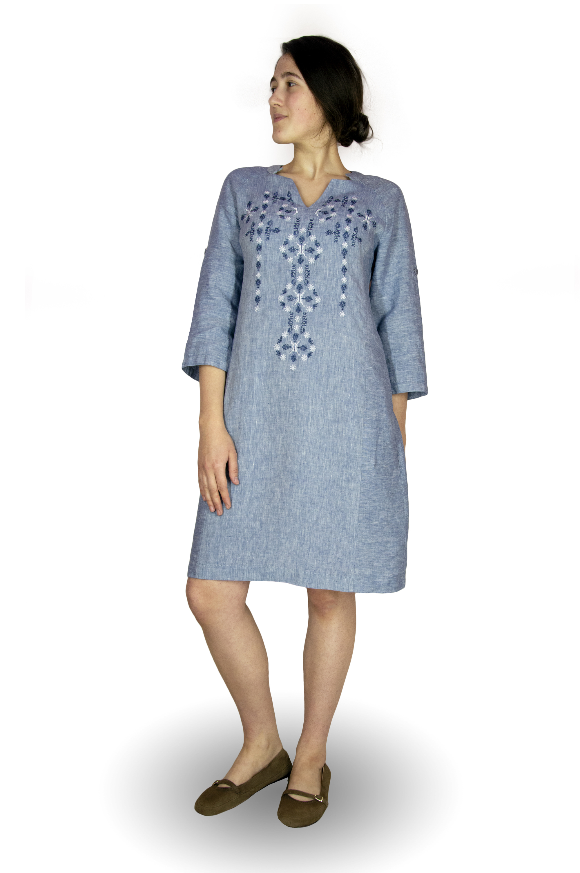 

Платье Галерея льону Мальта голубой  0009//114, Платье Галерея льону Мальта голубой 54 0009/54/114