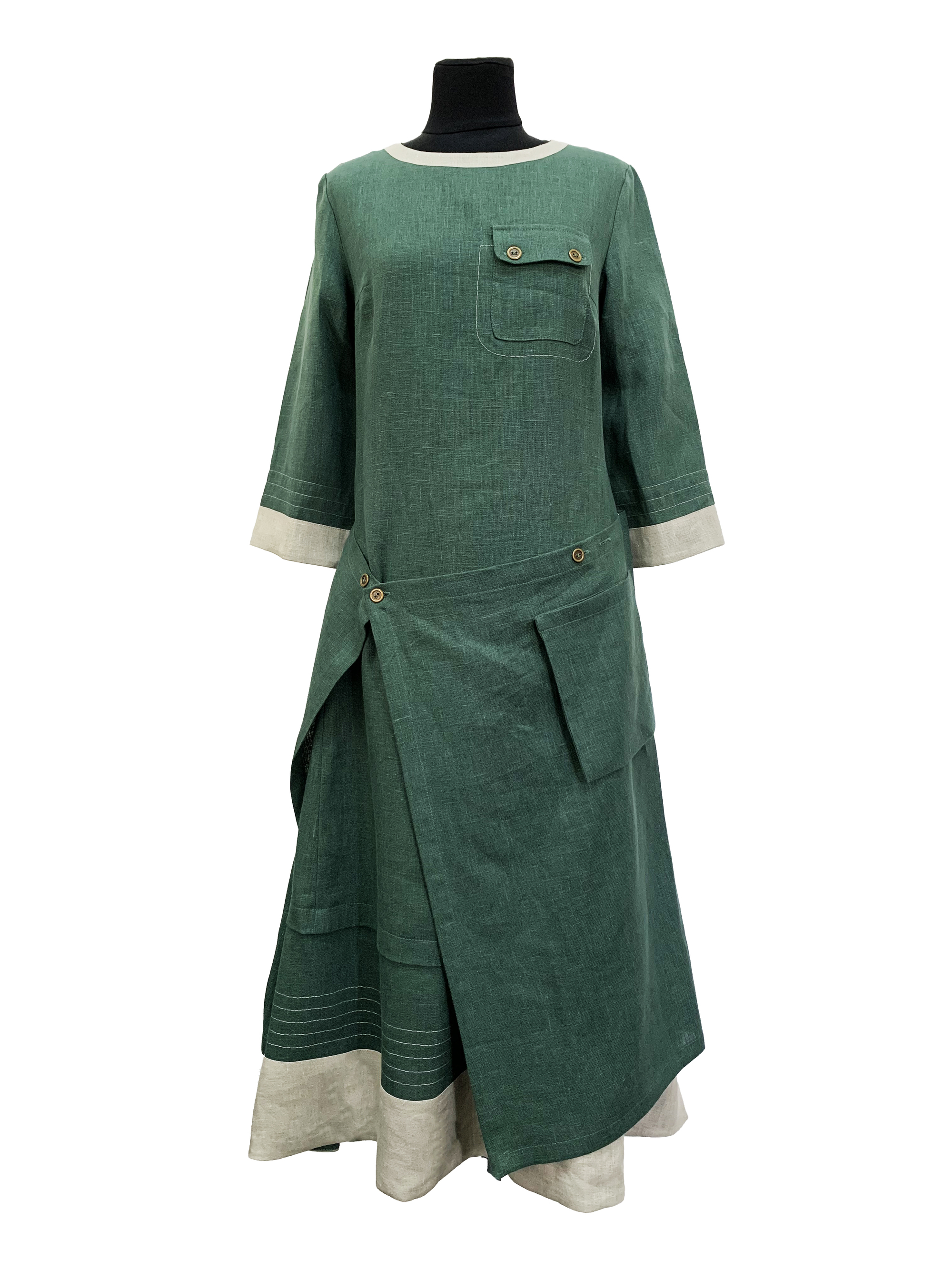 

Сукня Галерея льону Фелічіта зелений  0064//547, Сукня Галерея льону Фелічіта зелений 54 0064/54/547