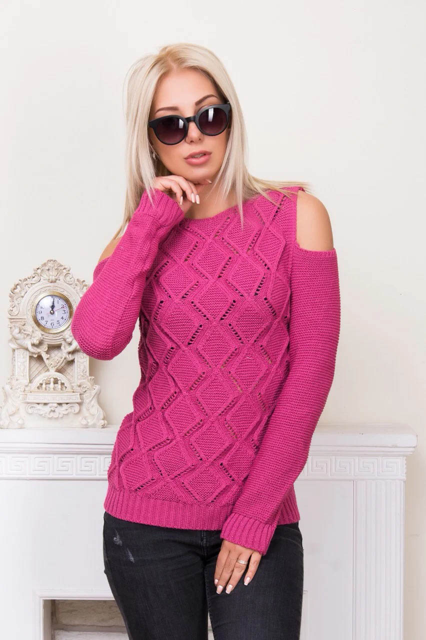 

Fashions • Свитер с открытыми плечами Сандра Fashions 42-46 малина (543-аш)