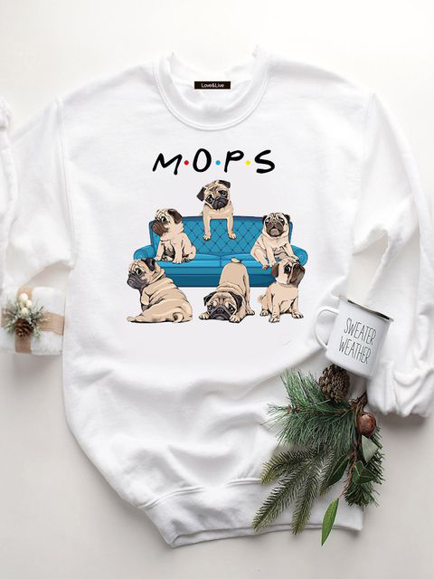 

Свитшот Love&Live Friends mops LLP01150  Белый, Свитшот Love&Live Friends mops LLP01150 S Белый