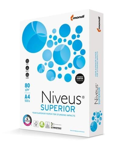 

Бумага офисная NIVEUS SUPERIOR А4 класc A 80г/м2 500 листов (NV.A4.80.SUP)