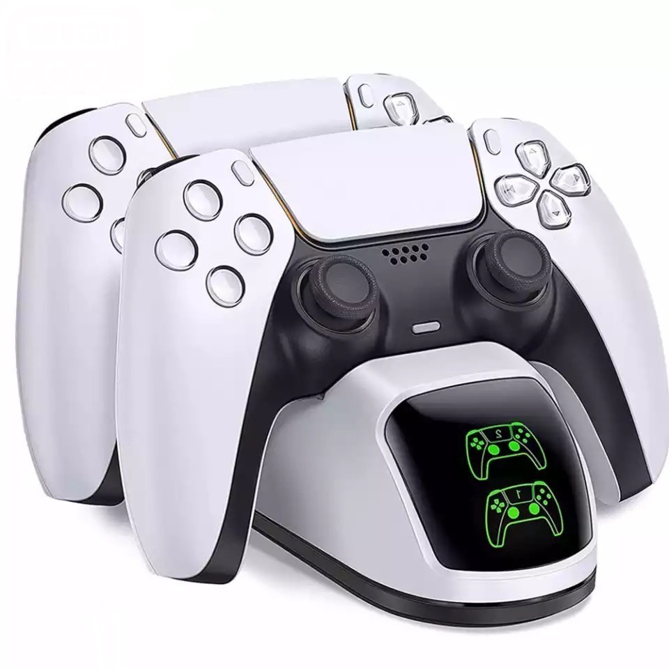 

Зарядка для джойстика PS5 Beboncool Док Станция для PlayStation 5 PS5 DualSense на 2 геймпада с LED подсветкой Серый