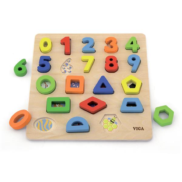 

Дерев'яний пазл Viga Toys Цифри і фігури (5011921)