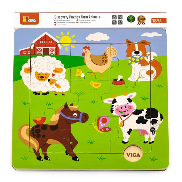 

Дерев'яний пазл Viga Toys Звірята на фермі (5083721)