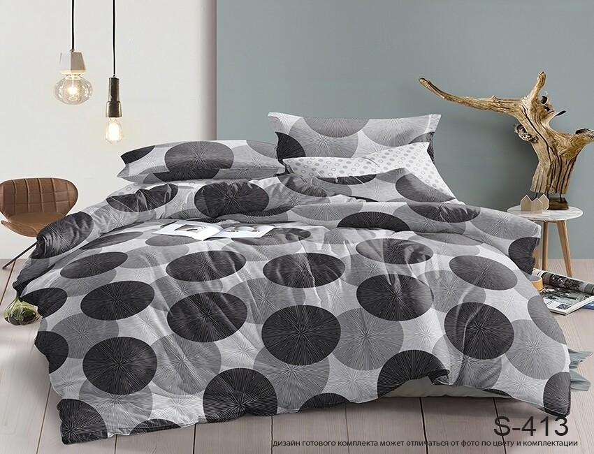 

Комплект постельного белья Люкс Сатин на молнии СФЕРА S413 двуспальный 180*215, наволочки 50*70