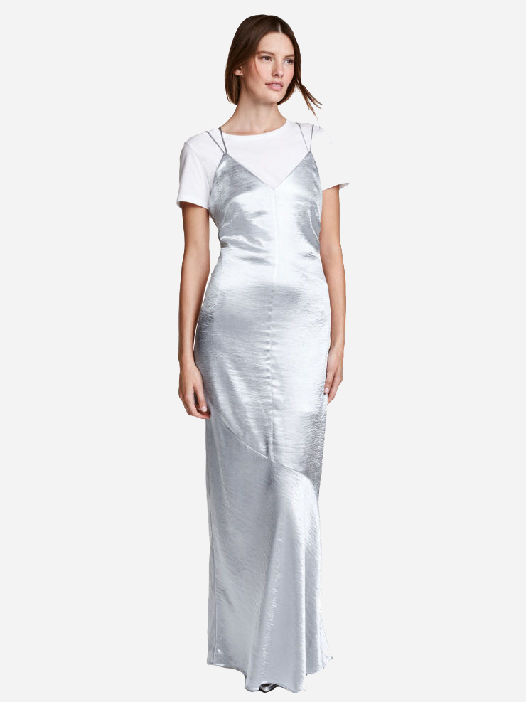 

Сарафан H&M 0437498-4  Серебристый, Сарафан H&M 0437498-4 42 Серебристый