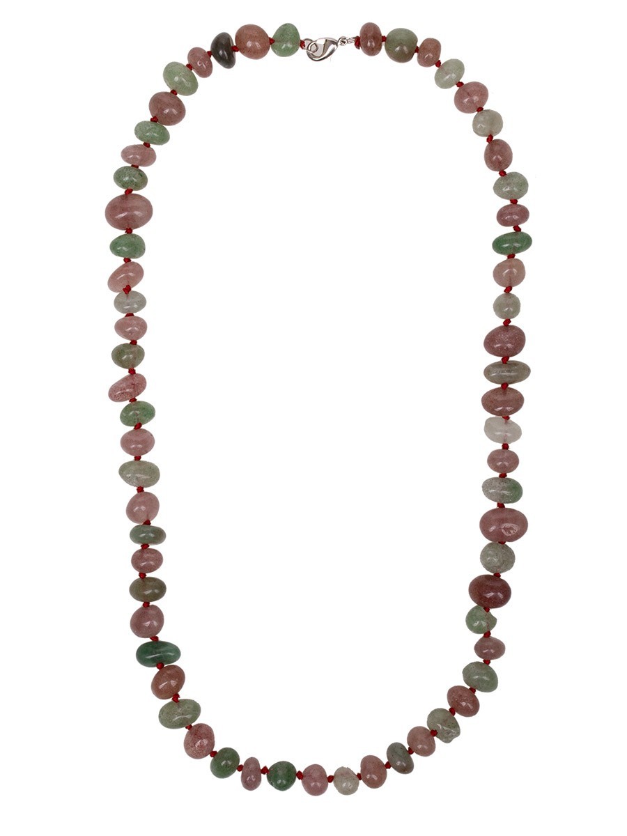 

Бусы кварц клубничный (бс-квк-029) L-50, D-12х9
